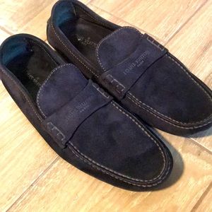 LV BLUE SUEDE MENS LOAFERS